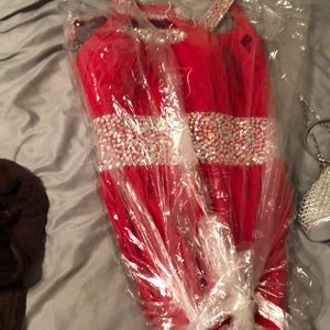 Red Prom Dress w/ purse